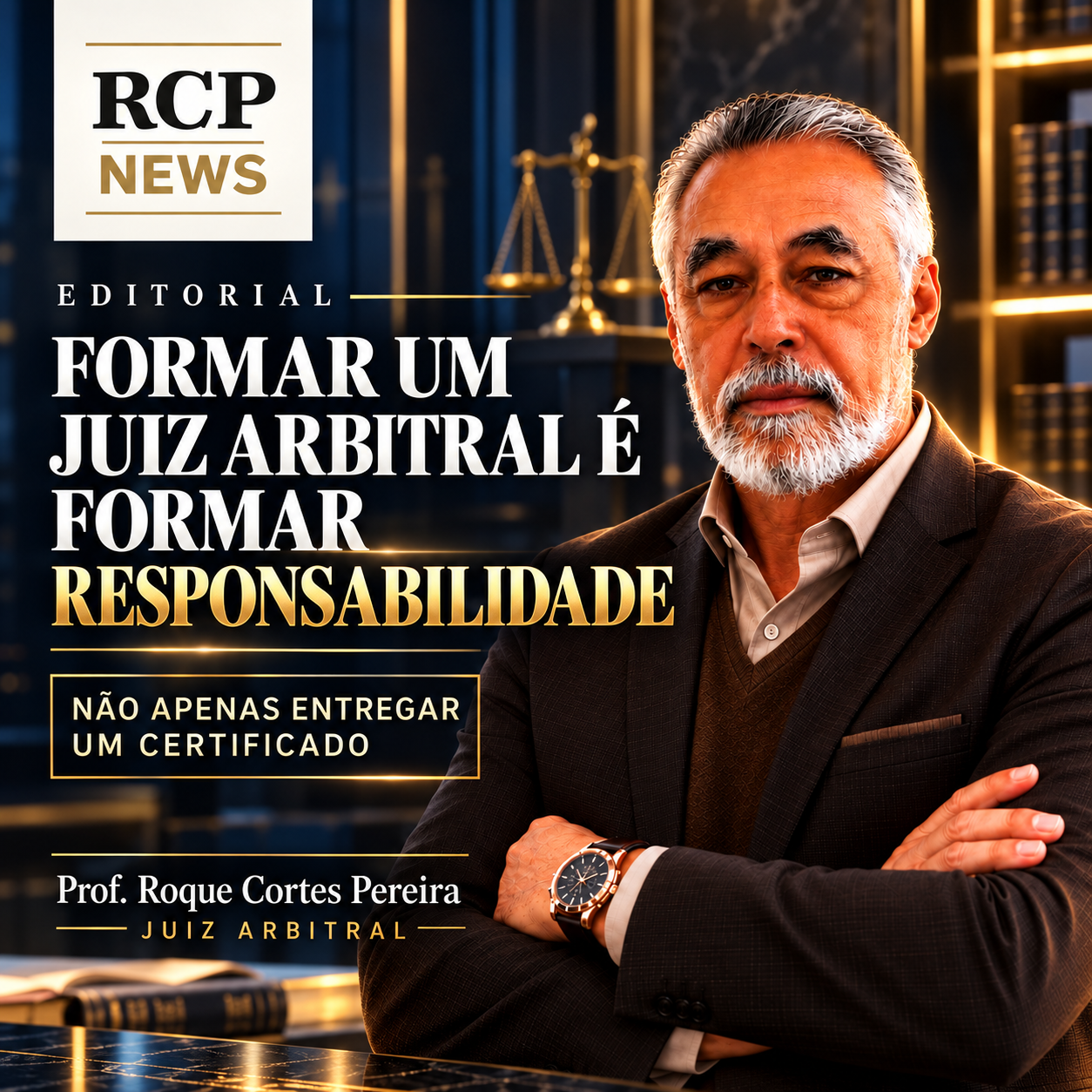 Prof. Roque Cortes Pereira: formar um juiz arbitral é formar responsabilidade