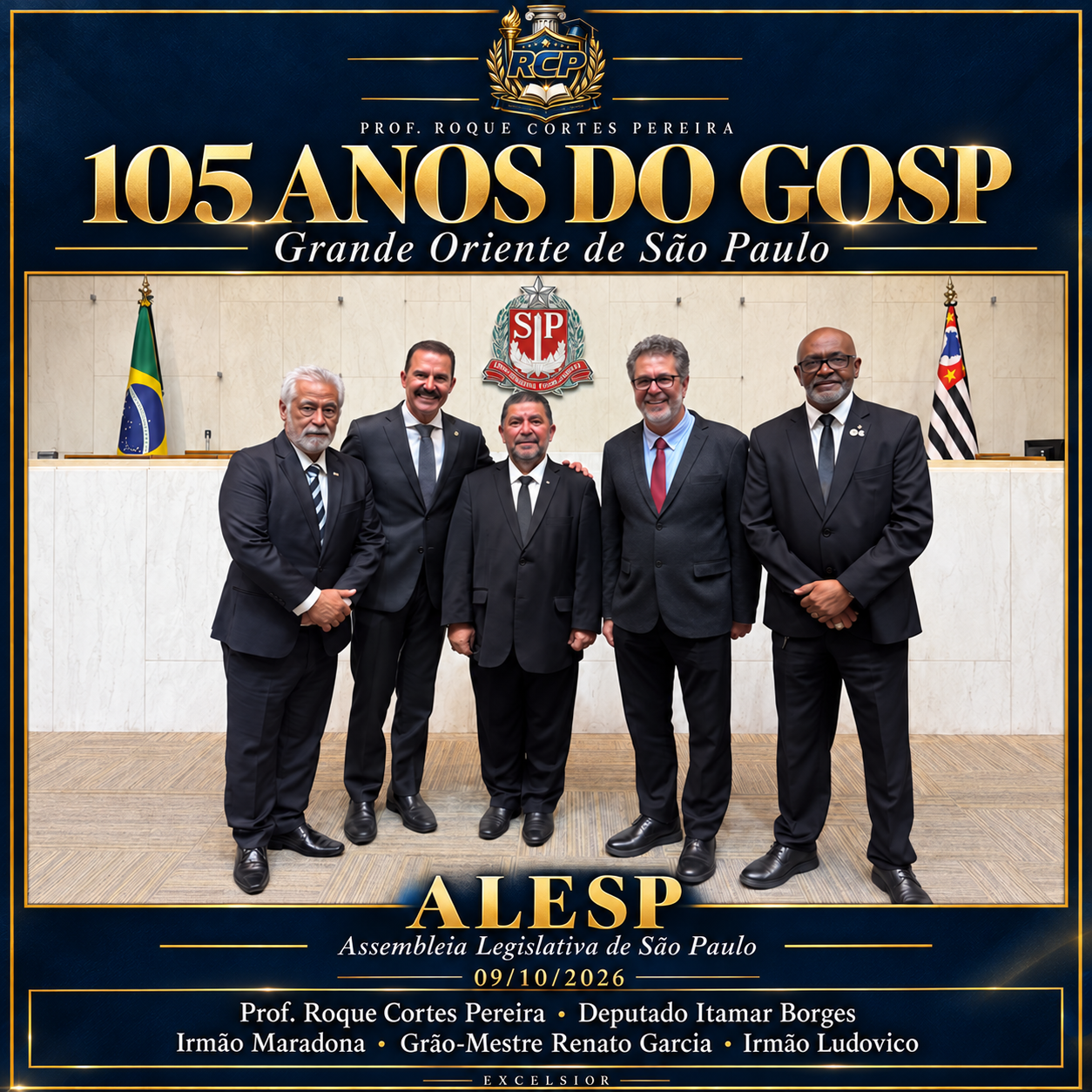 105 anos do GOSP na ALESP, em 9 de outubro de 2026